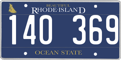 RI license plate 140369