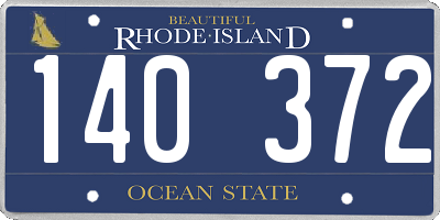 RI license plate 140372