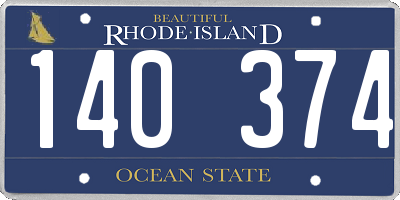 RI license plate 140374