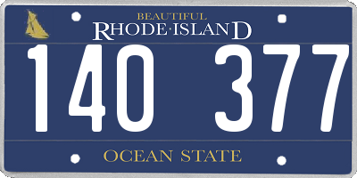 RI license plate 140377