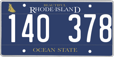 RI license plate 140378