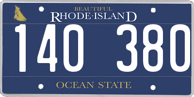 RI license plate 140380