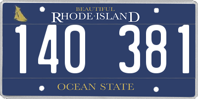 RI license plate 140381