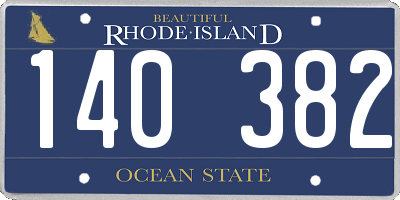 RI license plate 140382