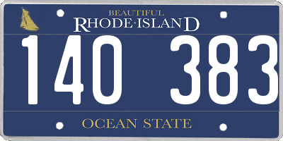 RI license plate 140383