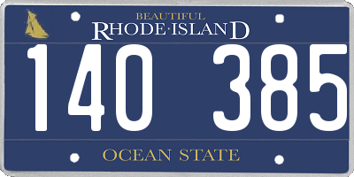 RI license plate 140385