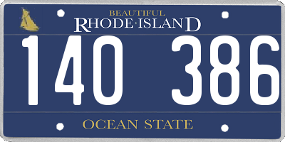 RI license plate 140386