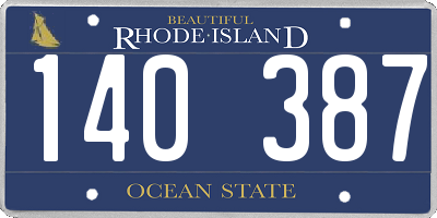 RI license plate 140387