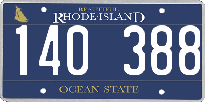 RI license plate 140388