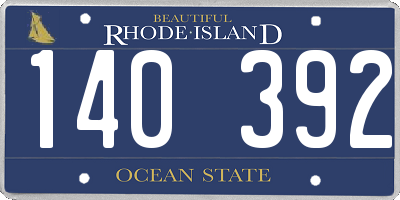 RI license plate 140392
