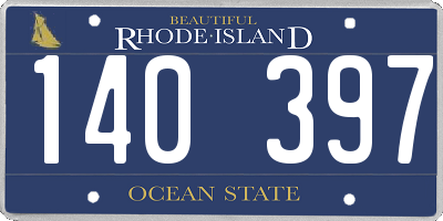RI license plate 140397