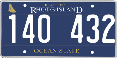 RI license plate 140432