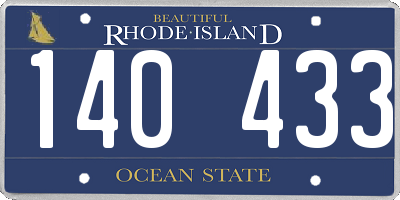 RI license plate 140433
