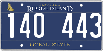 RI license plate 140443
