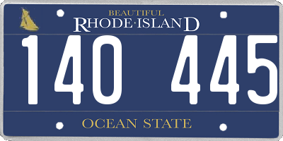 RI license plate 140445