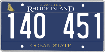 RI license plate 140451