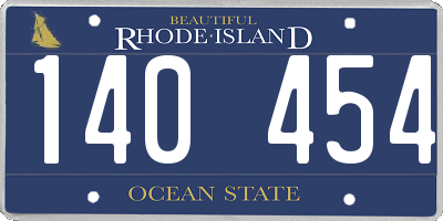 RI license plate 140454