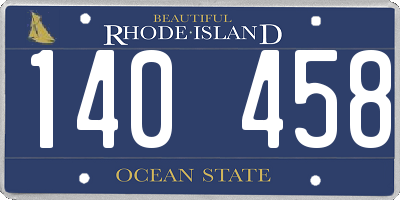 RI license plate 140458
