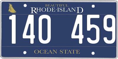 RI license plate 140459