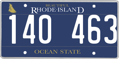 RI license plate 140463