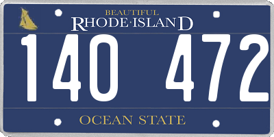 RI license plate 140472