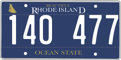 RI license plate 140477