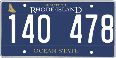 RI license plate 140478