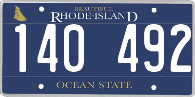 RI license plate 140492