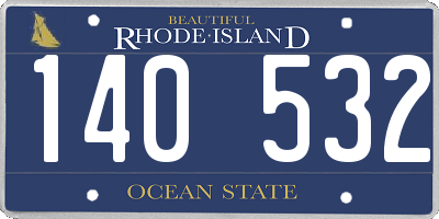 RI license plate 140532