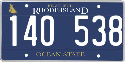 RI license plate 140538