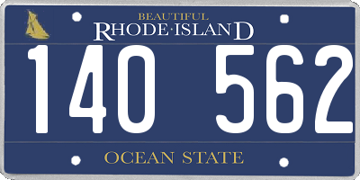 RI license plate 140562