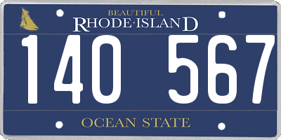RI license plate 140567