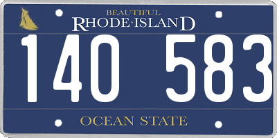 RI license plate 140583