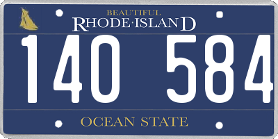 RI license plate 140584
