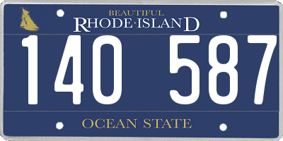 RI license plate 140587