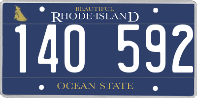 RI license plate 140592