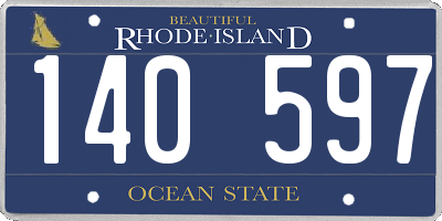 RI license plate 140597