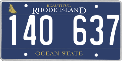 RI license plate 140637