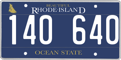 RI license plate 140640