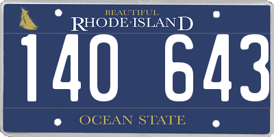 RI license plate 140643