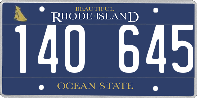 RI license plate 140645
