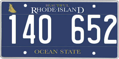 RI license plate 140652