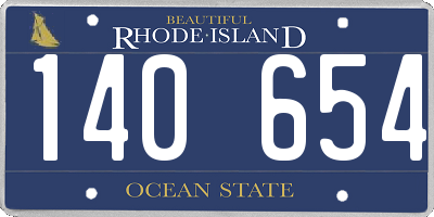 RI license plate 140654