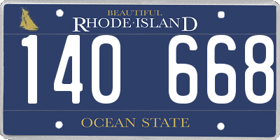 RI license plate 140668