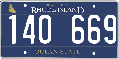 RI license plate 140669