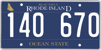 RI license plate 140670