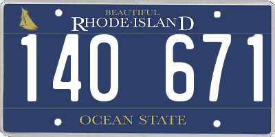 RI license plate 140671