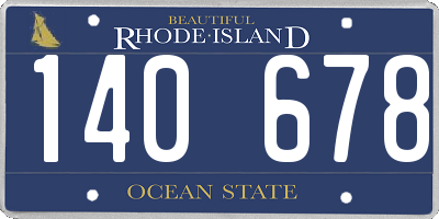 RI license plate 140678