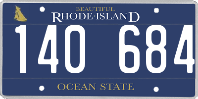 RI license plate 140684