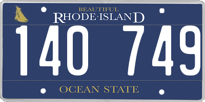 RI license plate 140749